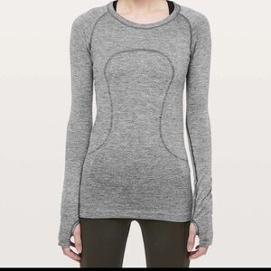 Lululemon Swiftly Tech Long Sleeve Crew Heathered Gray Women's 12